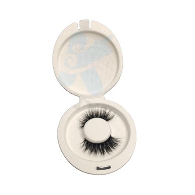 Environmental friendly molded pulp box complete biodegradable eyelash tray packaging