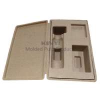 Recycled Paper Pulp Molded Clamshell Biodegradable Skincare Packaging