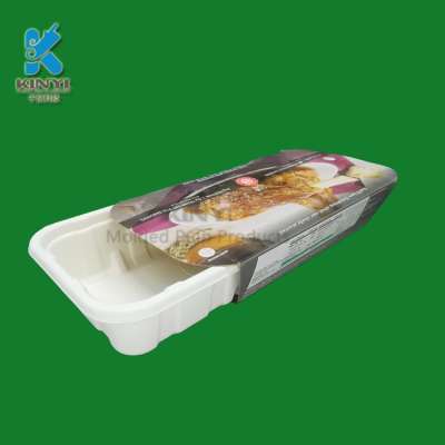 Highly Qualified Bagasse Paper Pulp Rectangle Shape Food Container