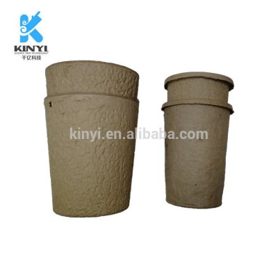 Dry pressing biodegradable and recyclable paper pulp flower pots