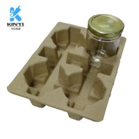 Eco Paper Pulp Molded Bottle Packaging Tray Recycled Package